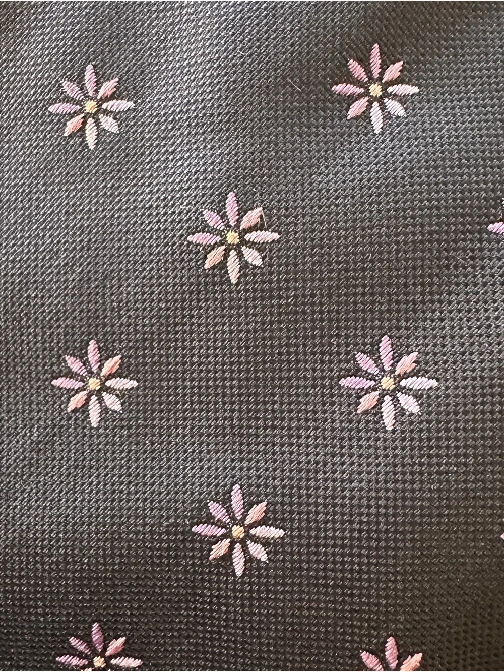 PINK Victoria's Secret Navy Tie with Pink Floral Motif